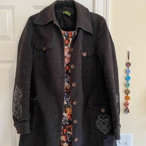 Oilily, long black coat fits size M-L